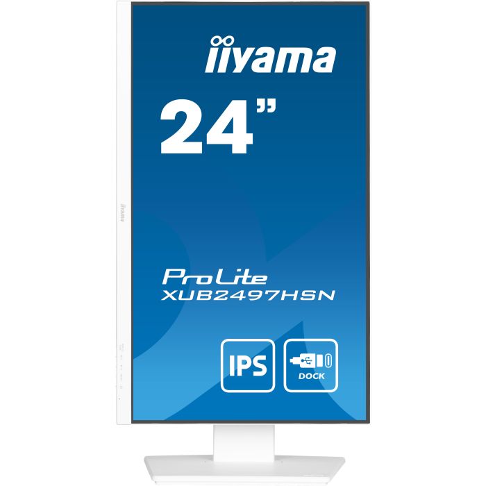 iiyama Monitor ProLite XUB2497HSN-W2 24" WH IPS-panel, 1920x1080 100Hz1ms, 300cd/m², USB-C Dock, HDMI, DP