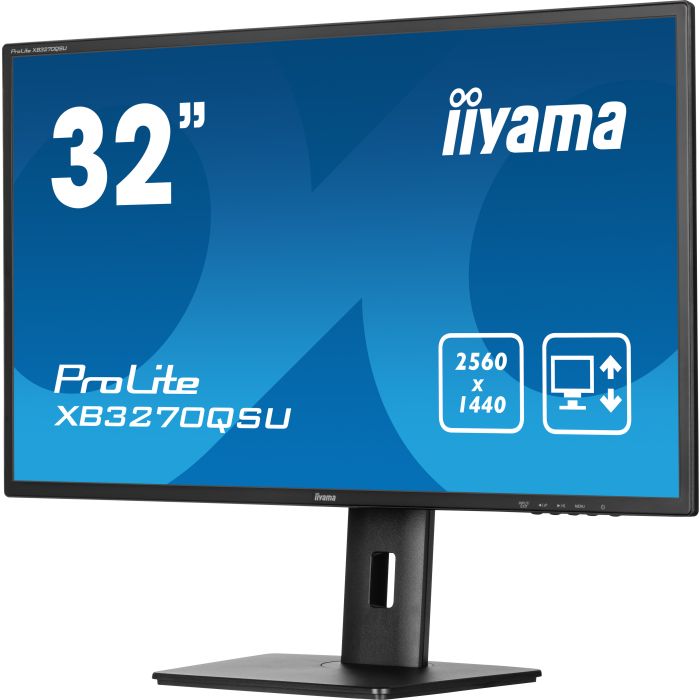 iiyama Monitor ProLite XB3270QSU-B1 32" IPS-panel, 2560x1440 100Hz3ms, 250cd/m², 15cmHeightAdj.Stand, 2xHDMI, DP