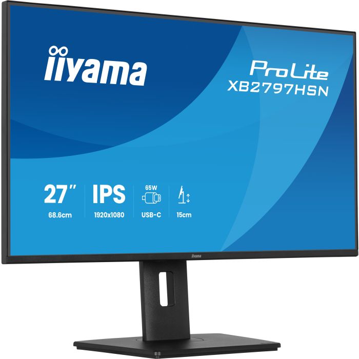 iiyama Monitor ProLite XB2797HSN-B1 27" IPS-panel, 1920x1080 100Hz1ms, 350cd/m², USB-C Dock, 15cmHeightAdj.StandHDMI, DP