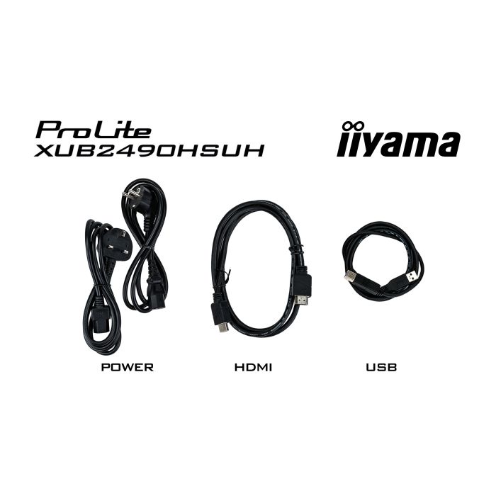 iiyama Monitor ProLite XUB2490HSUH-B2 24" IPS-panel, 1920x1080 100Hz4ms, 250cd/m², WindowsHello Webcam, 15cmHeightAdj.Stand, HDMI, DP