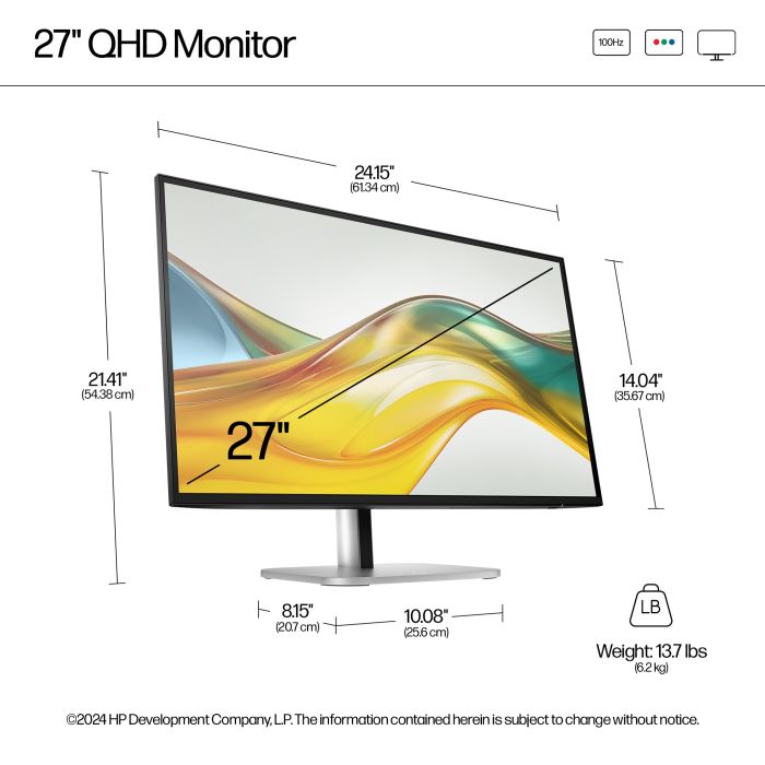 HP S5 PRO 527PQ 27 QHD (2560x1440) FHD IPS 350n 5ms DP HDMI USB-B HAS 3/3/0