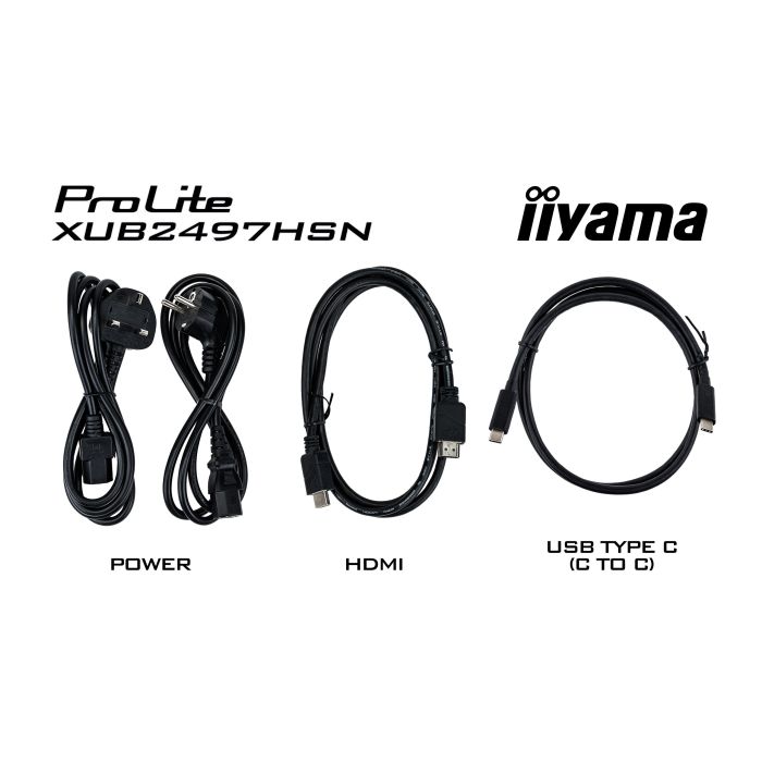 iiyama Monitor ProLite XUB2497HSN-W2 24" WH IPS-panel, 1920x1080 100Hz1ms, 300cd/m², USB-C Dock, HDMI, DP