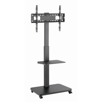 GEMBIRD STOJAK PODŁOGOWY NA TELEWIZOR, MOBILNY NA KÓŁKACH (OBROTOWY/UCHYLNY), 32" - 75", CZARNY