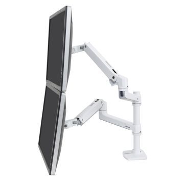 Ergotron LX Dual Stacking Arm - uchwyt biurkowy na dwa monitory (biały)