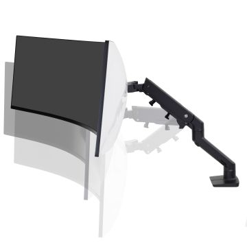 Ergotron HX Desk Monitor Arm with HD Pivot - uchwyt biurkowy do zakrzywionych ekranów immersyjnych 1000R (czarny matowy)