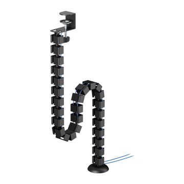 Neomounts Cable Spine Organizer for sit/stand desk frames, clamp mounted, black