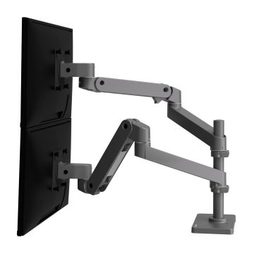 Ergotron - LX PRO Dual Stacking Arm - dwu ramienny uchwyt biurkowy z wysokim punktem montażowym (ciemnoszary)