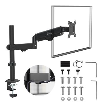MACLEAN UCHWYT NA MONITOR, SPRĘŻYNA GAZOWA, 17"-32", 2-10KG, CZARNY MC-135