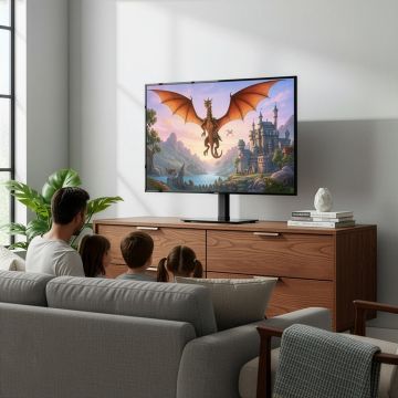 MACLEAN UNIWERSALNY STOJAK DO TV NA SZAFKĘ, , PODSTAWKA, MAX. 35 KG, OBRÓT 20 STOPNI, DLA TV 32-55" MC-132