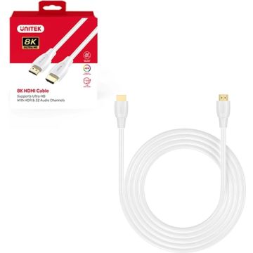 UNITEK KABEL HDMI 2.1 8K HDR BIAŁY 1M
