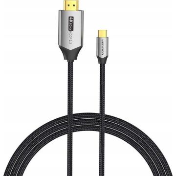 Kabel USB-C do HDMI Vention 4K@60Hz w oplocie 2m szary