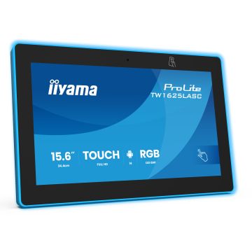 iiyama ProLite Touch Screen TW1625LASC-B3PNR 15,6" IPS, 1920x1080, 390cd/m², 24/7, Mic, Camera 5MP, NFC, RFID, POE, iiSignage2, VESA 75x75