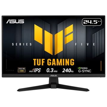 ASUS TUF Gaming Series 5 - VG259QM5A Gaming Monitor – 24.5-inch Full HD Fast-IPS panel, 240Hz, 0.3ms, G-SYNC® compatible AMD FreeSync™ Premium, ELMB SYNC, 99% sRGB, DisplayWidget Center, Gaming AI