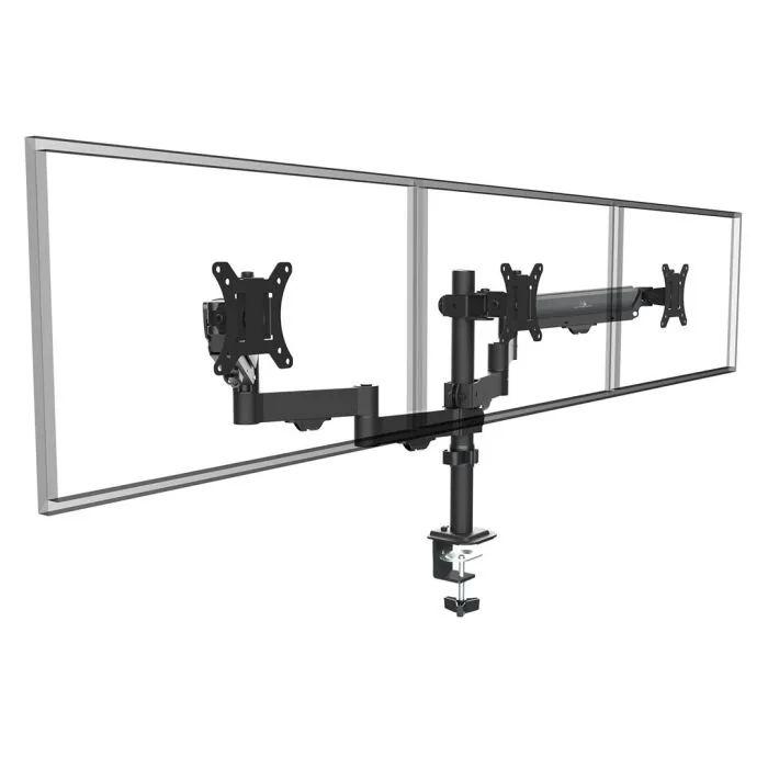 MACLEAN UCHWYT NA 3 MONITORY, SPRĘŻYNA GAZOWA, 17"-27", 2-8KG, CZARNY MC-137
