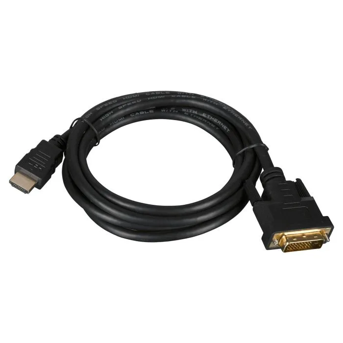 Kabel Lanberg CA-HDDV-20CU-0018-BK (HDMI M - DVI-D (24+1) M; 1,8m; kolor czarny)