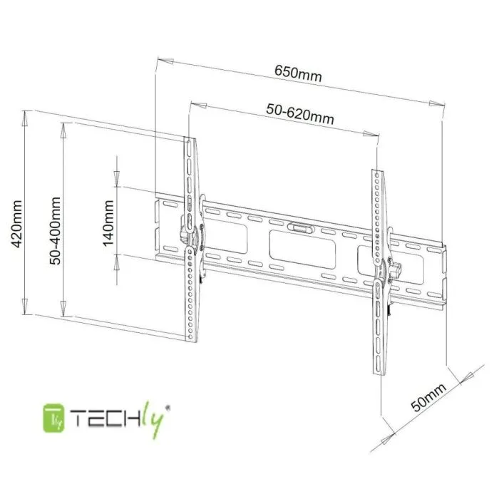TECHLY UCHWYT ŚCIENNY TV LCD/LED 40-65 CALI 60KG U