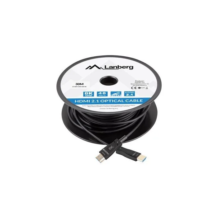 LANBERG KABEL HDMI M/M V2.1 30M 8K OPTYCZNY AOC CA-HDMI-30FB-0300-BK