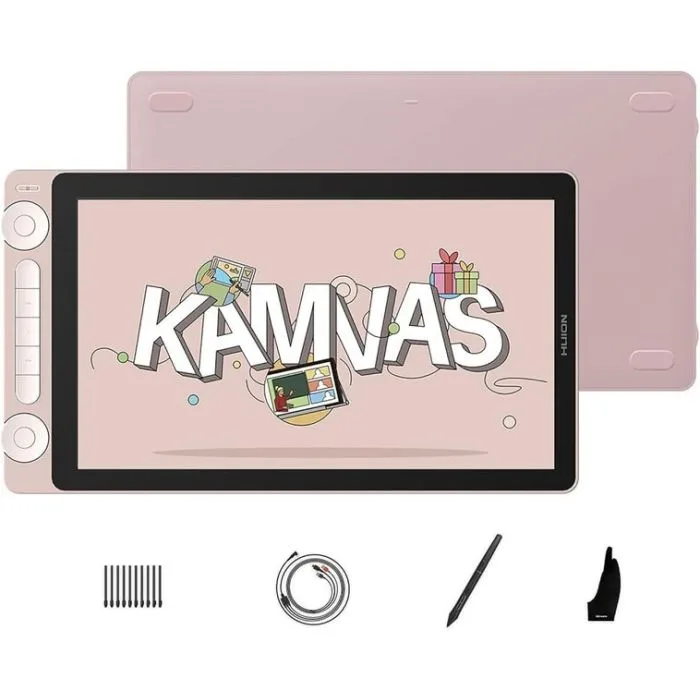 Tablet graficzny z ekranem HUION Kamvas 13 różowy
