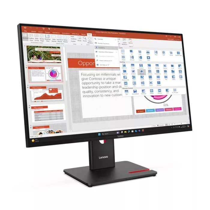 Lenovo ThinkVision T27-40 27" IPS FHD AG 4ms 300nits 120Hz HDMI, DP USB Webcam Eclipse Black