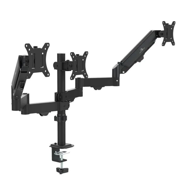 MACLEAN UCHWYT NA 3 MONITORY, SPRĘŻYNA GAZOWA, 17"-27", 2-8KG, CZARNY MC-137