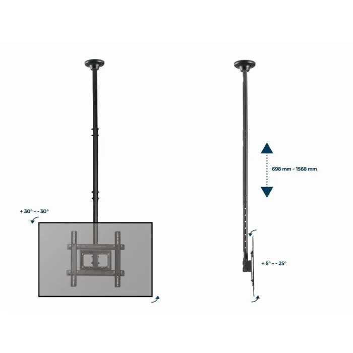 GEMBIRD PEŁNOOBROTOWY UCHWYT SUFITOWY DO TELEWIZORA 32" - 70", VESA MAX 400 X 400MM, DO 50KG