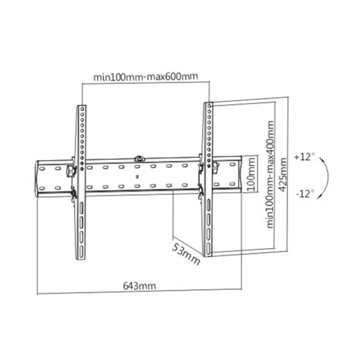 GEMBIRD UCHWYT REGULOWANY LCD 37-70 VESA MAX 600 X 400MM, DO 40KG