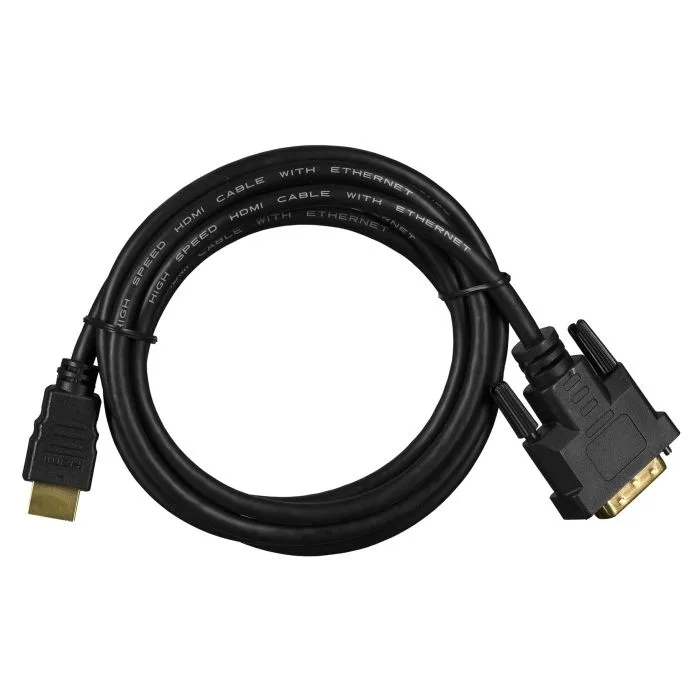 Kabel Lanberg CA-HDDV-20CU-0018-BK (HDMI M - DVI-D (24+1) M; 1,8m; kolor czarny)