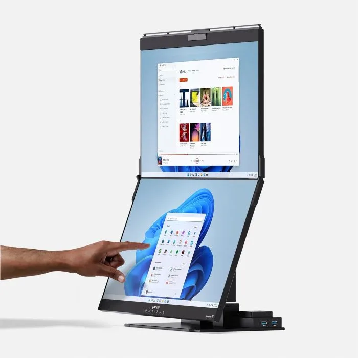 Mobile Pixels Geminos X Dual — dwa monitory 24″ QHD 75 Hz, dolny ekran dotykowy