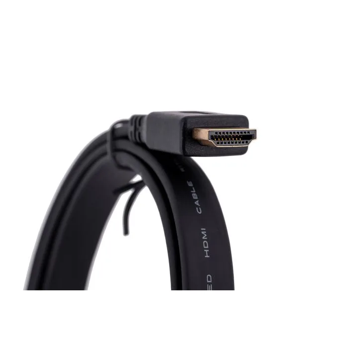 Kabel Lanberg CA-HDMI-21CU-0010-BK (HDMI M - HDMI M; 1m; kolor czarny)