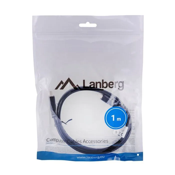 Kabel Lanberg CA-HDMI-21CU-0010-BK (HDMI M - HDMI M; 1m; kolor czarny)