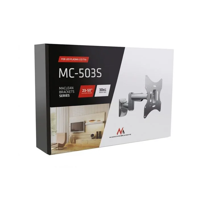Uchwyt ścienny do monitora Maclean MC-503S (Obrotowy, ścienne, Uchylny; 23" - 42"; max. 30kg)