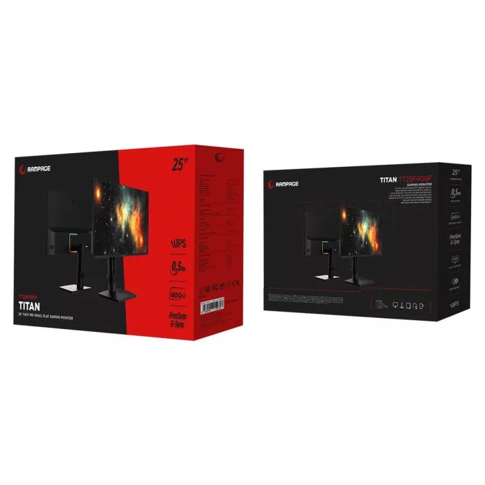 RAMPAGE MONITOR GAMINGOWY TITAN 25'' FHD 400HZ FAST IPS 0.5MS HDR