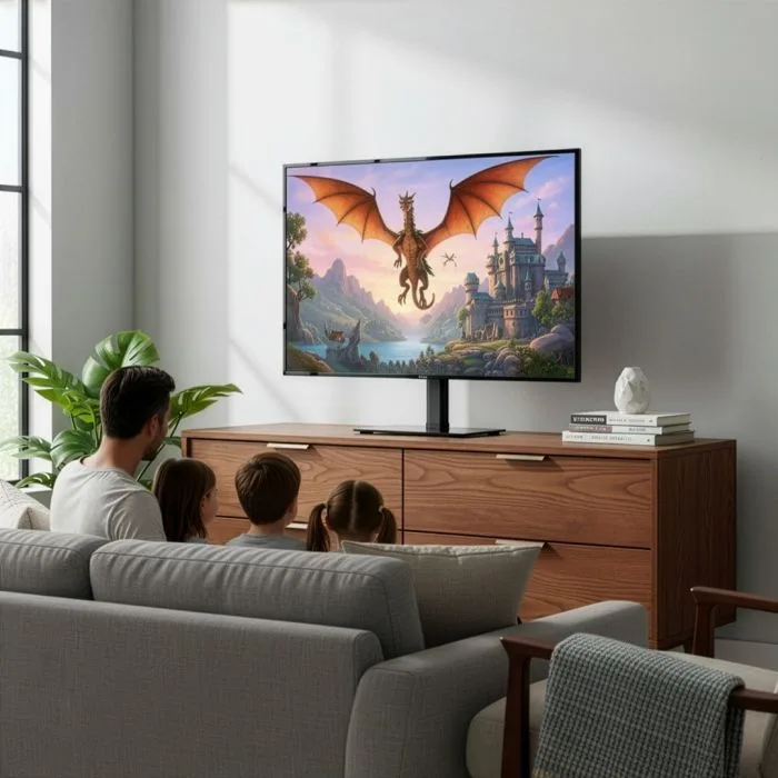 MACLEAN UNIWERSALNY STOJAK DO TV NA SZAFKĘ, , PODSTAWKA, MAX. 35 KG, OBRÓT 20 STOPNI, DLA TV 32-55" MC-132