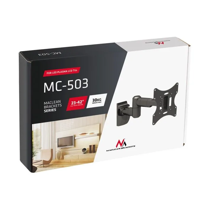 Uchwyt ścienny do telewizora Maclean MC-503B (Obrotowy, ścienne, Uchylny; 23" - 42"; max. 30kg)