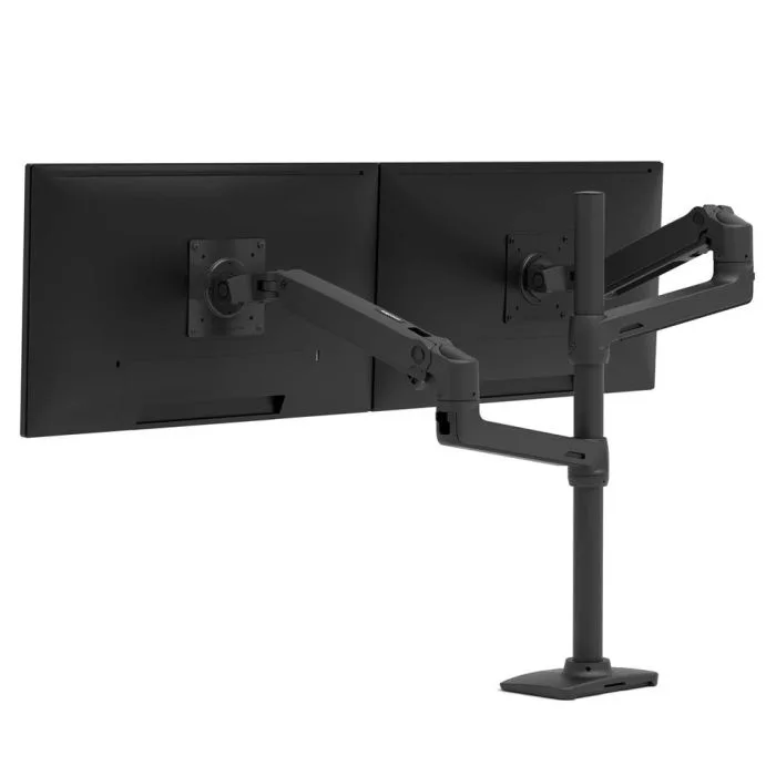 Ergotron LX Dual Stacking Arm - uchwyt biurkowy na dwa monitory z wysokim punktem montazowym (czarny)