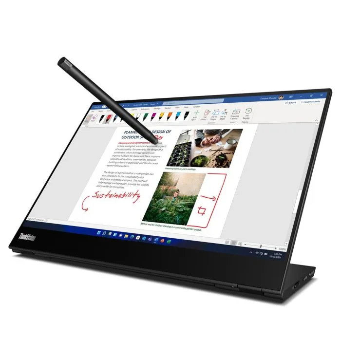 Lenovo ThinkVision M14t G2 14i 14.0"Touch 2440 x 1440 60Hz 300nits USB Raven Black