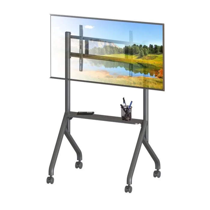 TECHLY STOJAK MOBILNY TV 55-86" DO 80KG REGULOWANY PÓŁKA AV