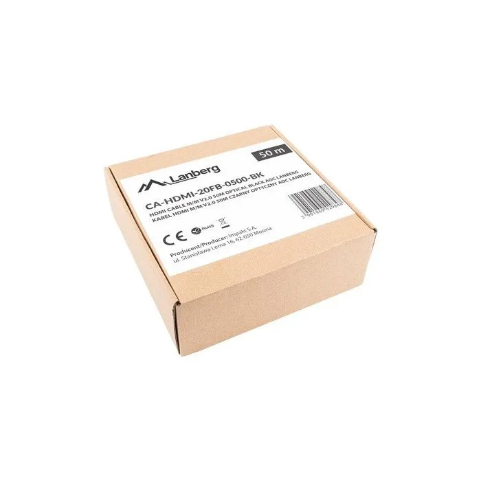 LANBERG KABEL HDMI M/M V2.0 50M OPTYCZNY AOC CA-HDMI-20FB-0500-BK