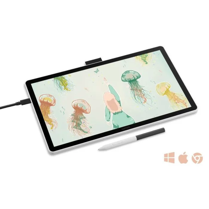 Wacom One 14 - ekranowy tablet graficzny z piórkiem Wacom One Standard Pen i kablem USB-C