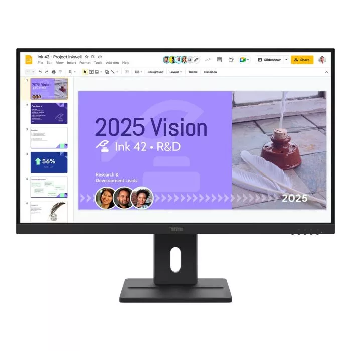 Lenovo ThinkVision E27Q­40 27"QHD 100Hz 350nits AG HDMI DP Raven Black
