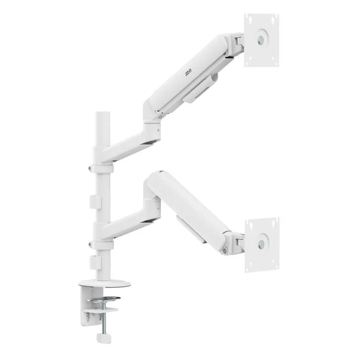 ERGO OFFICE UCHWYT NA 2 MONITORY, SPRĘŻYNA GAZOWA, 17"-32", 1-10KG, BIAŁY MAT ER-692 W