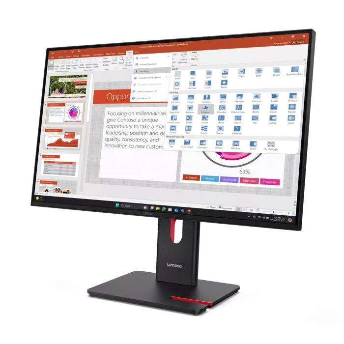 Lenovo ThinkVision T27-40 27" IPS FHD AG 4ms 300nits 120Hz HDMI, DP USB Webcam Eclipse Black