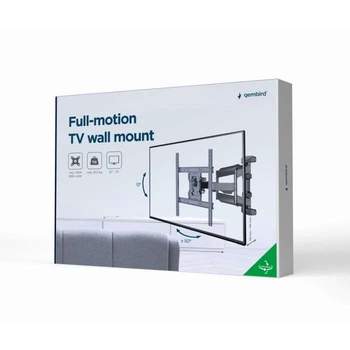 GEMBIRD UCHWYT ŚCIENNY REGULOWANY LCD 32"-75" VESA MAX 600 X 400MM, DO 45KG