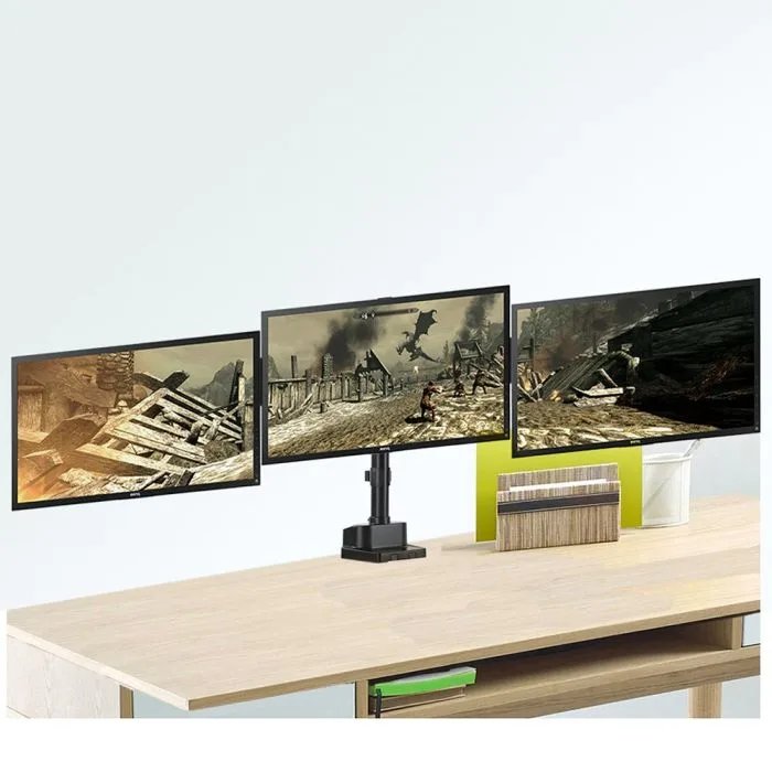Uchwyt biurkowy do 3 monitorów Maclean MC-811 (biurkowy; 17" - 27"; max. 20kg)