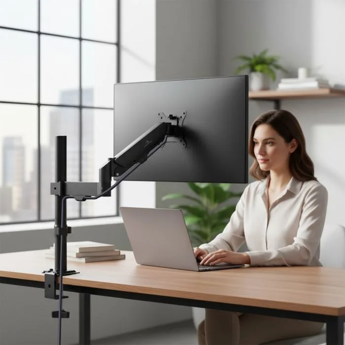 MACLEAN UCHWYT NA MONITOR, SPRĘŻYNA GAZOWA, 17"-32", 2-10KG, CZARNY MC-135