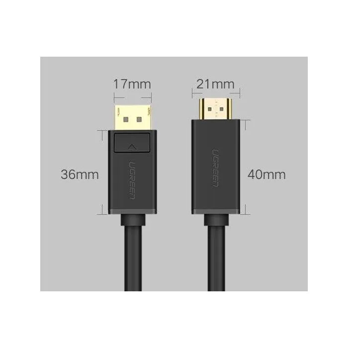 Kabel DisplayPort - HDMI Ugreen DP101 4K 3m - czarny