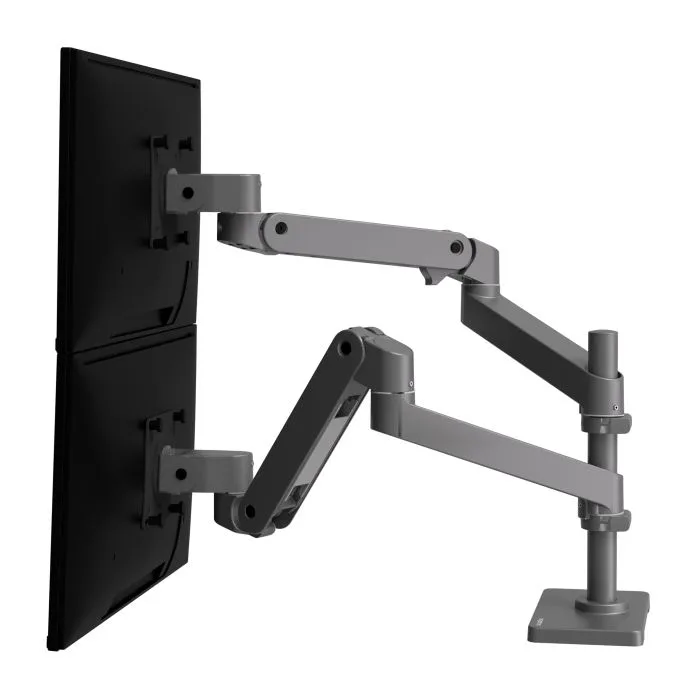 Ergotron - LX PRO Dual Stacking Arm - dwu ramienny uchwyt biurkowy z wysokim punktem montażowym (ciemnoszary)