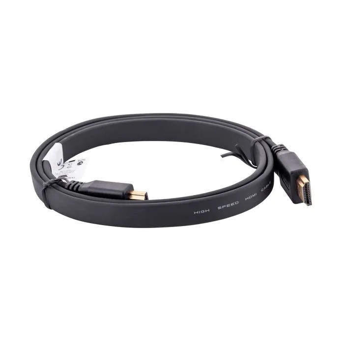 Kabel Lanberg CA-HDMI-21CU-0010-BK (HDMI M - HDMI M; 1m; kolor czarny)