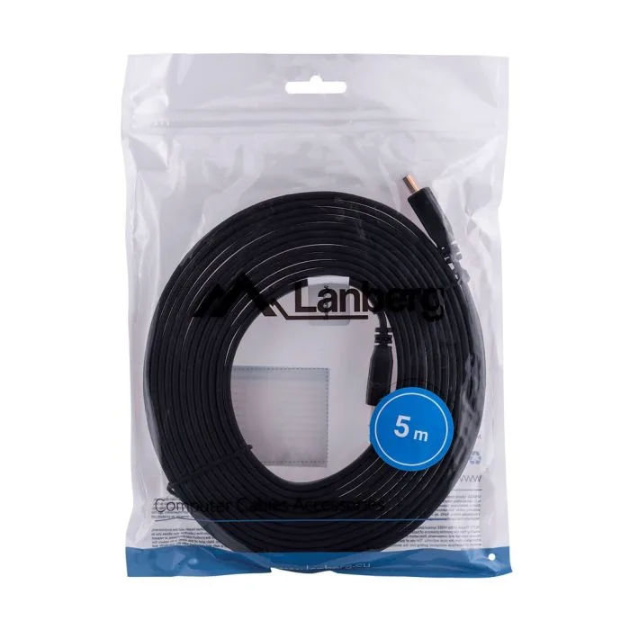 Kabel Lanberg CA-HDMI-21CU-0050-BK (HDMI M - HDMI M; 5m; kolor czarny)