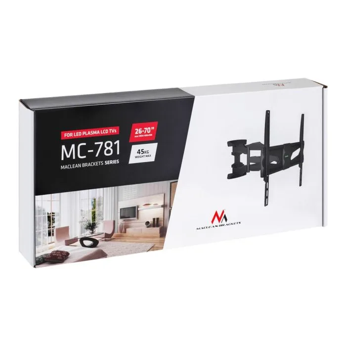 Uchwyt ścienny do telewizora Maclean MC-781 (Obrotowy, ścienne, Uchylny; 26" - 55"; max. 45kg)